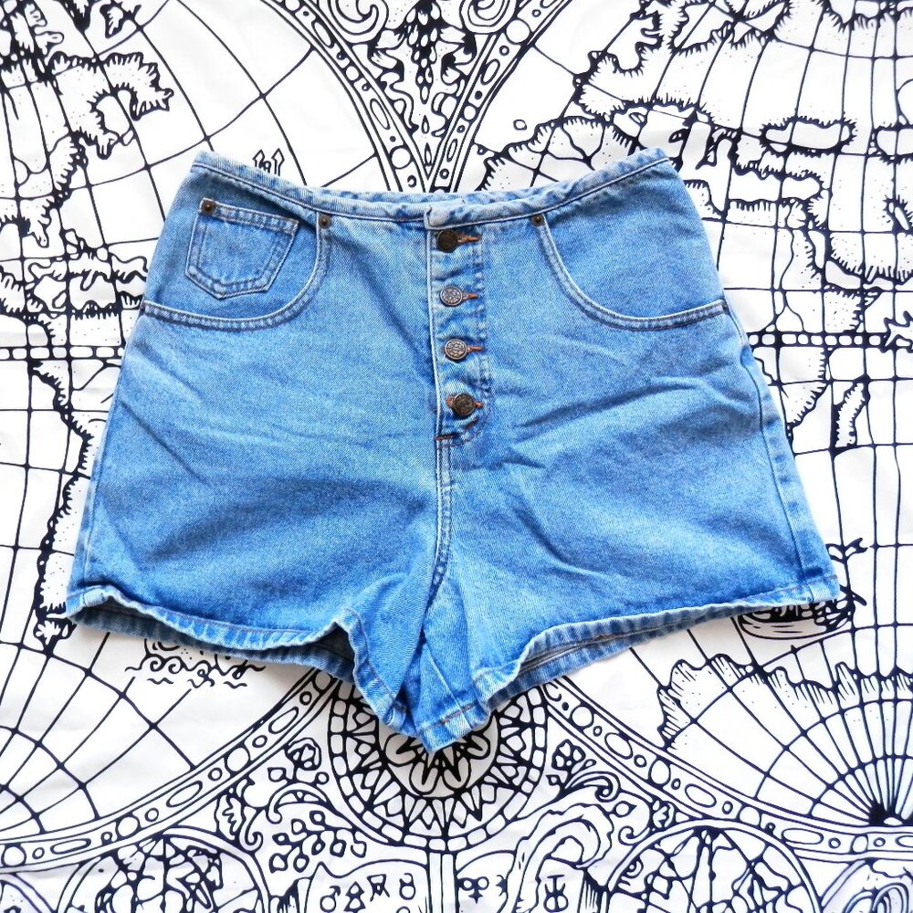 90's High Waist Denim Shorts